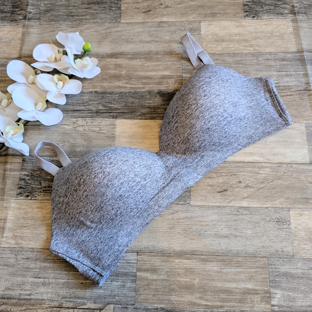 Soma gray lightly lined enbliss wireless bra bralette size 40DD